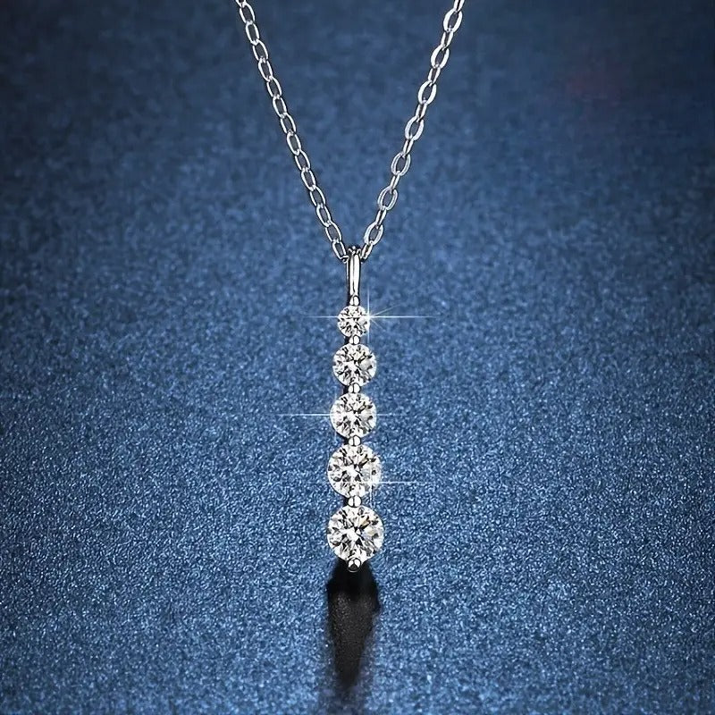 Five Shiny Cubic Pendant Necklaces for Women