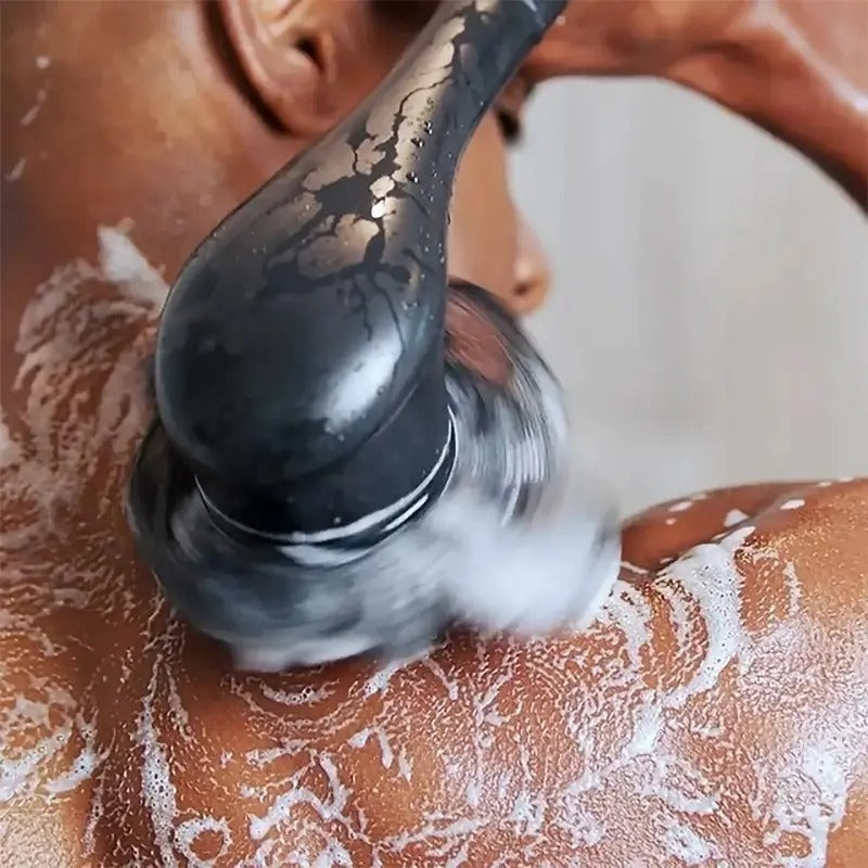 Body exfoliating brush, Bath massage brush, Shower body scrubber, 4 in 1 manual skin care brush for exfoliation, deep cleansing, foot care, lotion application and relaxing massage, full-body bath tool for smoother skin and home