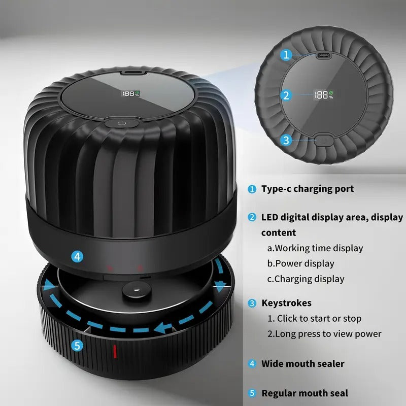 [Vacuum Sealer Kit] Electric Mason Jar Vacuum Sealer Kit | For Wide-Mouth & Regular-Mouth Mason Jars, Food Vacuum Canning Sealer Machine Includes 16 Jar Lids