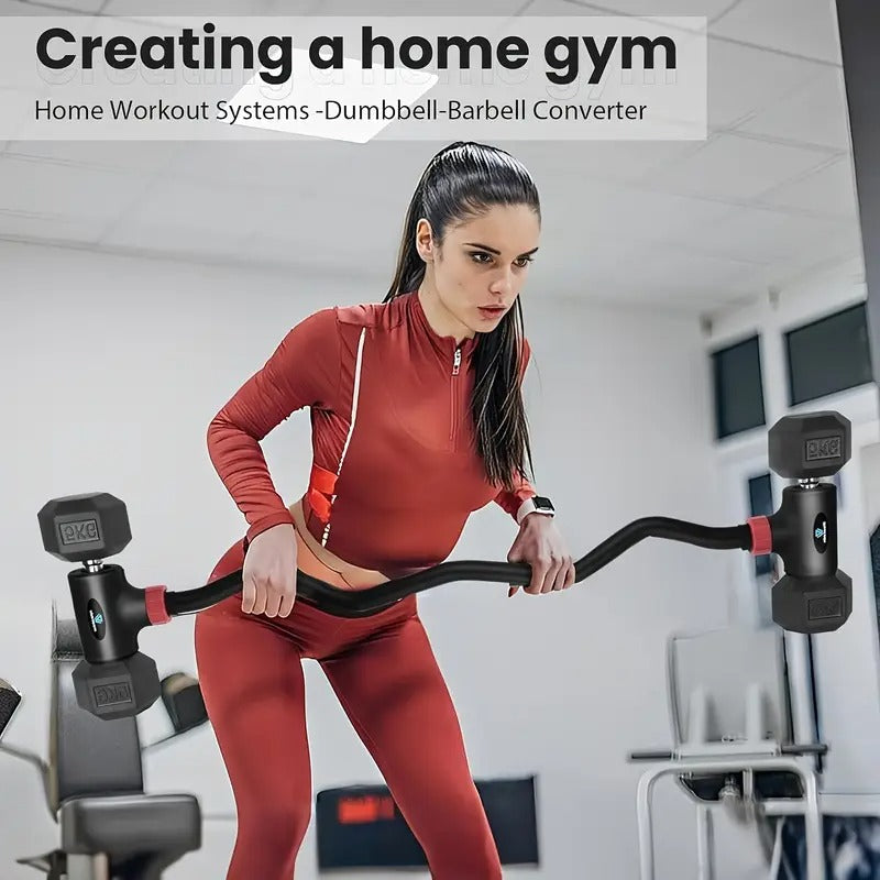 [1pc Adjustable Dumbbell] 1pc Adjustable Dumbbell to Curl Barbell Converter | Black Iron Spring Tensioner for Full-Body Workouts, Strength Training