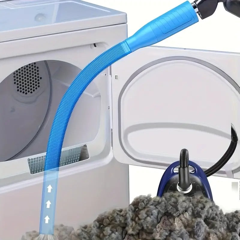 Dryer Vent Cleaning Kit for Vacuum - Multi-Purpose Combo with Flock Collector + High-Pressure Washer + Soft Hose, Quickly Clears Lint Buildup