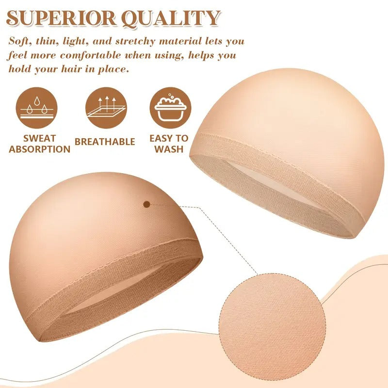 200pcs Of Wig Caps, Nylon Stockings Caps, Loose Wig Caps, Elastic Thin Head Wig Accessories Suitable For Halloween Hair Accessories For Men And Women, Brown And Light Brown