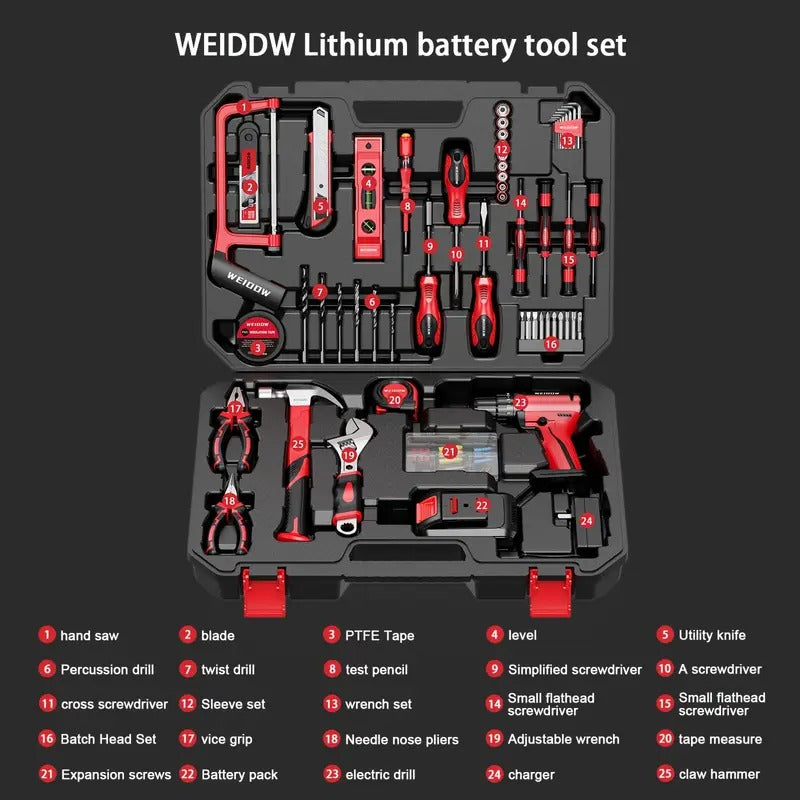 Electric Tool Multi-functional Drill Combination Kit, Suitable For Home And Garden Maintenance, DIY Projects, Efficient And Labor-saving Design + Portable Storage, Female-friendly Tool Kit,