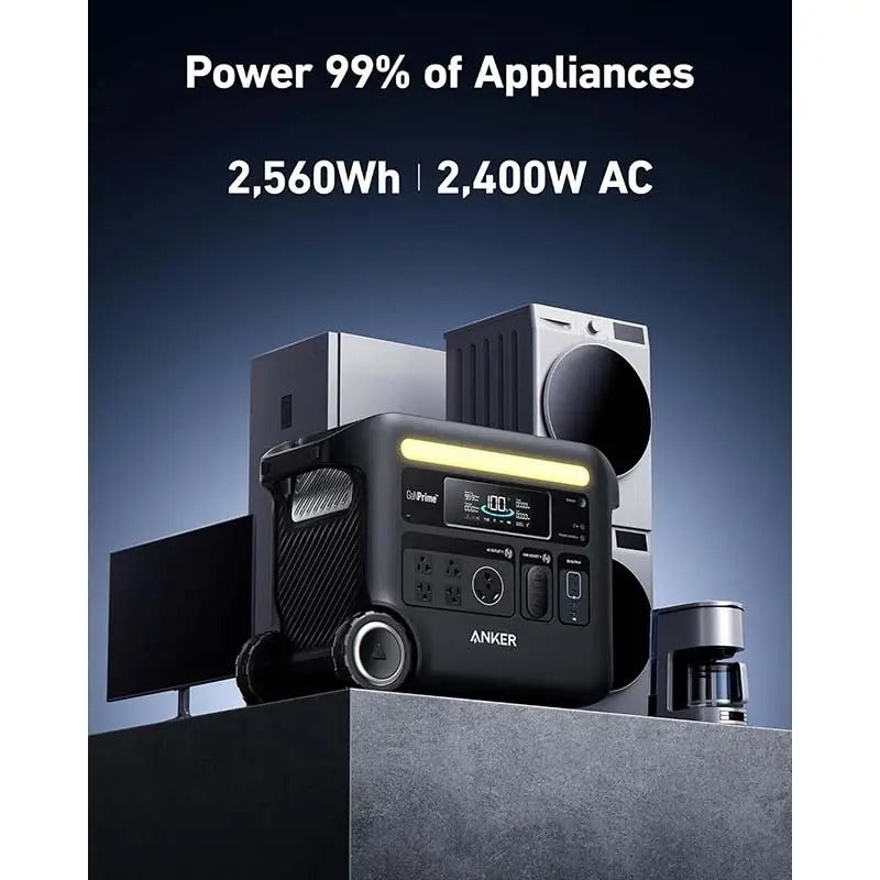 Anker SOLIX F2600 Portable Power Station, 2400W (Peak 3600W) Solar Generator, GaNPrime Battery Generators for Home Use, 2560Wh LiFePO4 Power Station for Outdoor Camping, and RVs (Refurbished)