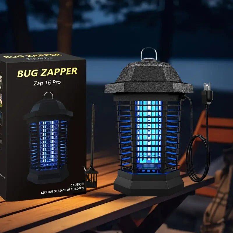 Outdoor Mosquito Killer Lamp, Electric Insect Zapper, Indoor/Outdoor Fly Trap, 4200V, ABS Protective Housing, Three-Prong Plug (Black), Insect Trap for Yard, Backyard, And Patio