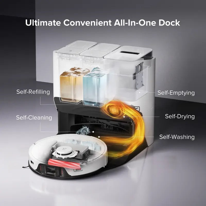 Roborock S8 Pro Ultra Robot Vacuum and Mop, Auto-Drying, Self-Washing, Liftable Dual Brush & Sonic Mop, 6000Pa Suction, Self-Refilling, Self-Emptying, Obstacle Avoidance