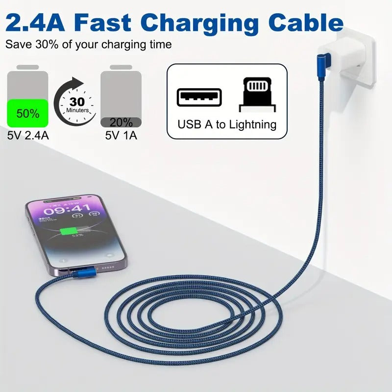 ForiPhone Charger, 3 Pack USB A to Lightning Cable MFi Certified ForIPhone Charger Cord Nylon Braided Compatible with ForIPhone 14/13/12/11 Pro Max/XS/XR/X/8/7/iPad