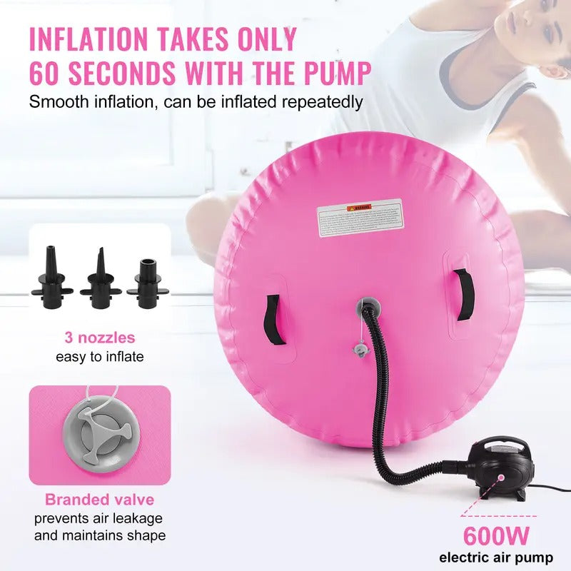 VEVOR Inflatable Gymnastics Air Mat Set, 2 PCS Tumbling Mat, Tumble Track with Electric Pump, Air Roller Barrel Gymnastics Equipment, Training Mats for Home