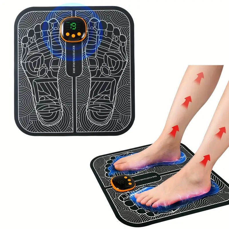 EMS Massage Foot Pad, Foot Muscle Electric Massager, 8 Adjustment Modes And 19 Intensity Massage Foot Pads, USB Charging Full Body Relaxation Massage Foot Pad