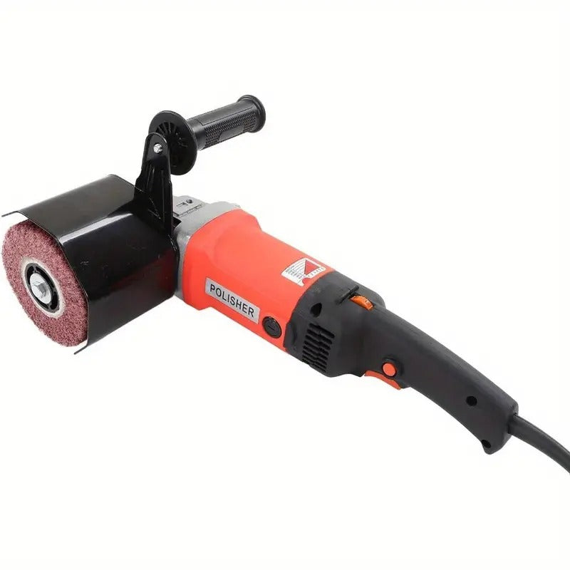 Electric Drum Sander Polisher 1400W 6 Gear Adjustable Speed Wire Drawing Machine with 3 Wheels