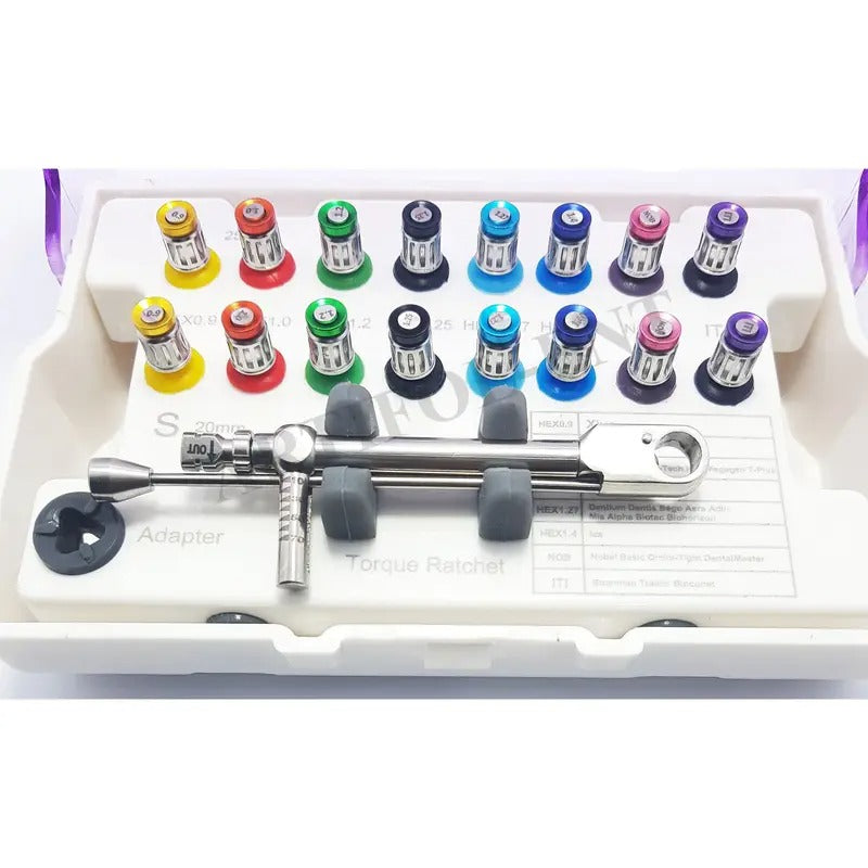 Dental Implant Universal Prosthetic Kit - All Major Systems Compatible Driver Set, Torque Wrench | Practice Tool Kit OS1017