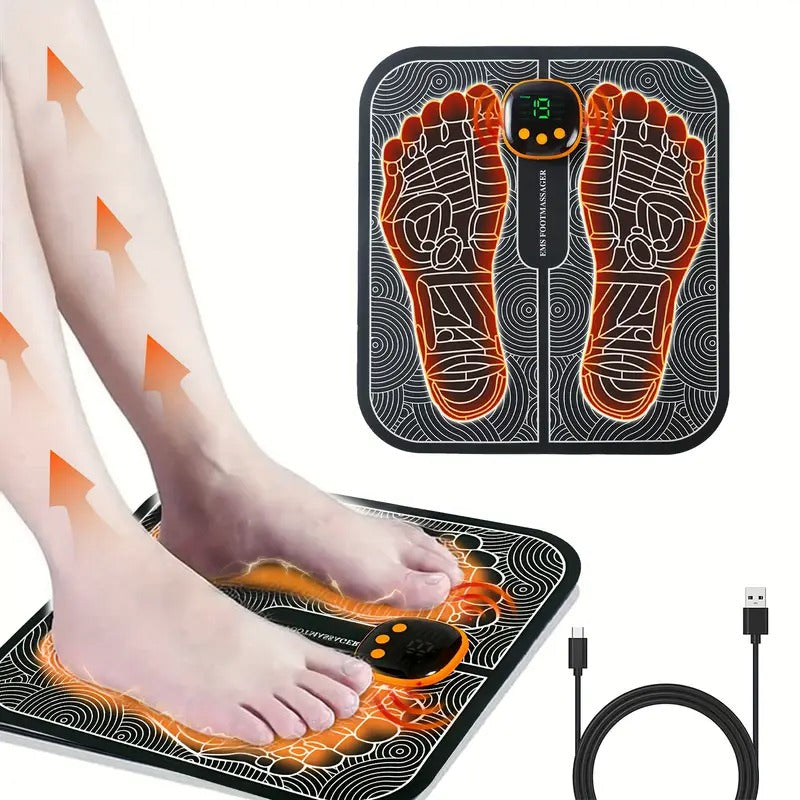 EMS Massage Foot Pad, Foot Muscle Electric Massager, 8 Adjustment Modes And 19 Intensity Massage Foot Pads, USB Charging Full Body Relaxation Massage Foot Pad