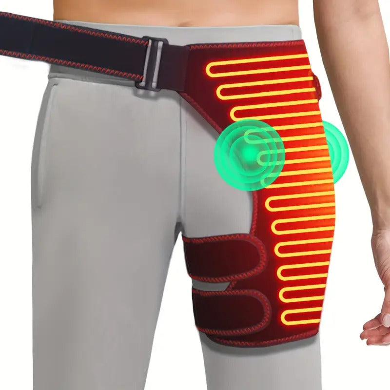 [Vibration Heat Pad for Hip] 3 Temp Vibration Hip Massager - USB Electric Heated Hip and Thigh/Buttock Pad with Timing Setting S/M