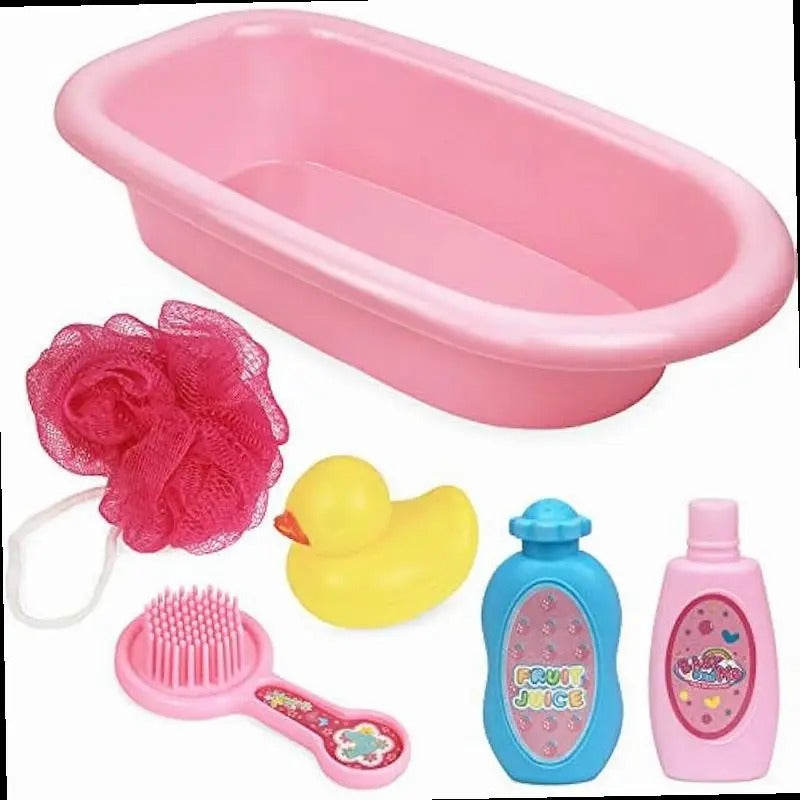 Click N Play Baby Bathtub Pretend Play Set for Girls Toddlers Comes with 6 Pieces Accessories for Ages 3