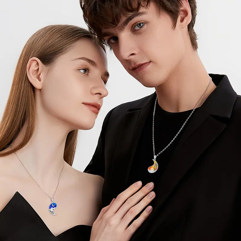 Yin Yang Necklace Sterling Silver Yin Yang Ancient Pendant Necklace Jewelry Gifts for Couple Women Wife