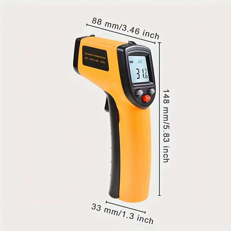 Non-Contact Infrared Digital Thermometer Gun -60, 000 to -58°F Range, High-Precision 1° Accuracy, Laser Targeting & Ergonomic Grip for Pizza Cooking, Ovens, Grills, Frying, Repair