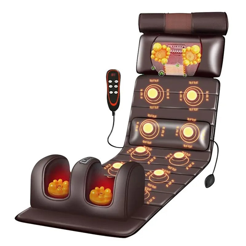 5 in 1 intelligent full body massage cushion, shoulder, neck, waist, back, legs full coverage massage, using leather fabrics, removable neck massage pillow, zoning fixed-point heat massage, the best gift for your family - foldable storage