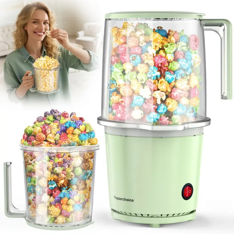 Hattyroom Air Popper Machine 1200W - Healthy Oil-Free Popcorn In 2 Mins, 95% Pop Rate With 1.06gal Bowl For Home Theater