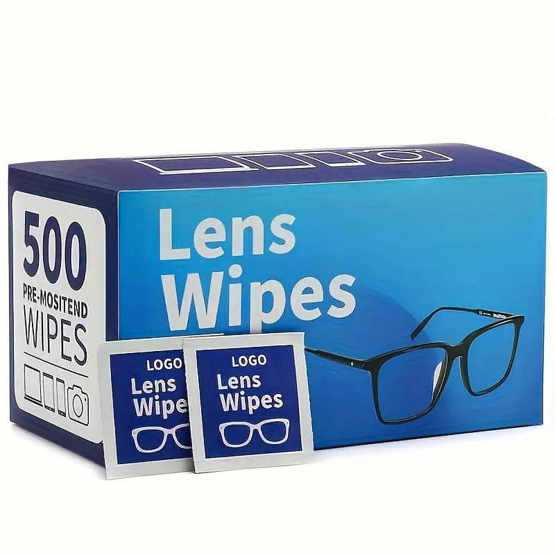 500pcs Of Lens Wipes - Pre-moistened Glasses Lens Cleaning Wipes - Individually Wrapped Scratch And Streak Free Glasses Wipes Lens Cleaning, for Fashion Glasses And Camera Lenses