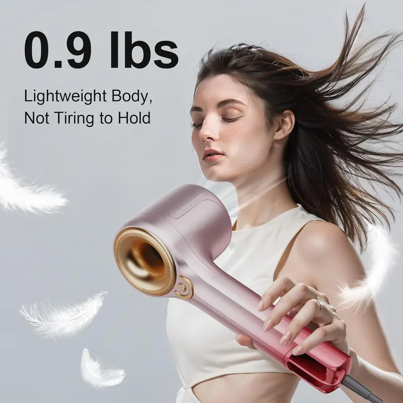 Professional Hair Dryer with Advanced Airflow Technology - Fast Drying, Frizz Control, 200M Negative Ions, 12 Customizable Modes, Lightweight Travel Design (Valentine's Gift Ready)