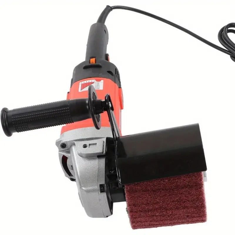 Electric Drum Sander Polisher 1400W 6 Gear Adjustable Speed Wire Drawing Machine with 3 Wheels