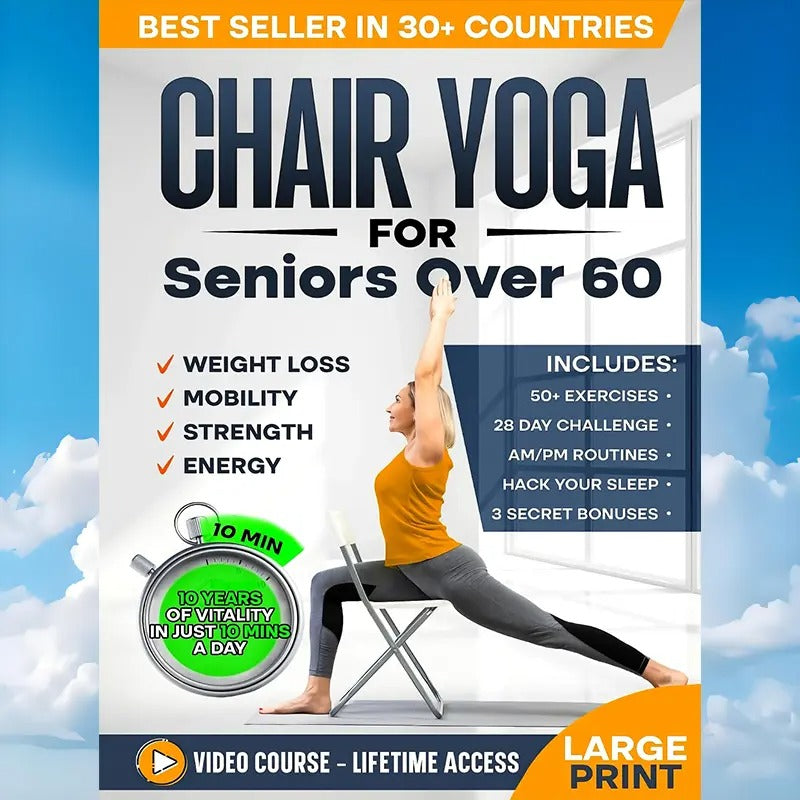 Chair Yoga for Seniors over 60: Complete Guide to Feel 10 Years Younger in Just 10 Minutes a Day - Exercise Book for Toning & Weight Loss (Defy Aging at Home)