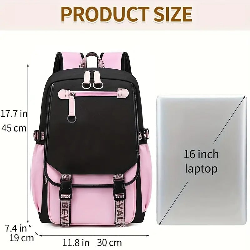 Teenagers Cute Schoolbag Junior High School Leisure Large-Capacity Schoolbag Shoulder Bag Decompression Backpack for School, For Teenager