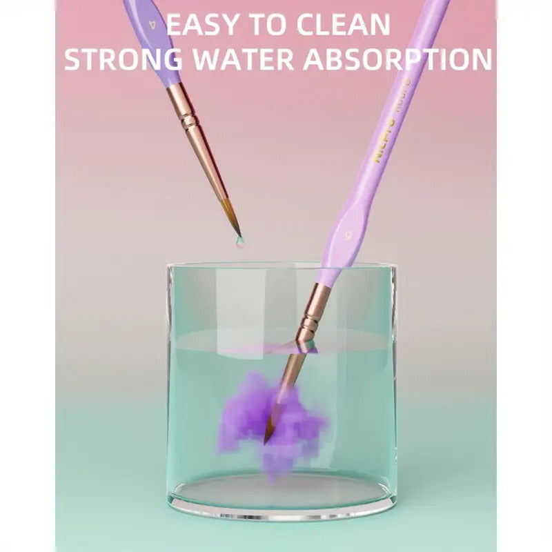 Nicpro 16pcs Micro Fine Detail Paint Brush Set with Case, Pastel Small Miniature Fine Tip Detail Brushes Kit for Acrylic Oil Watercolor, Craft, Models, Miniatures, Rock Painting, Paint By Numbers