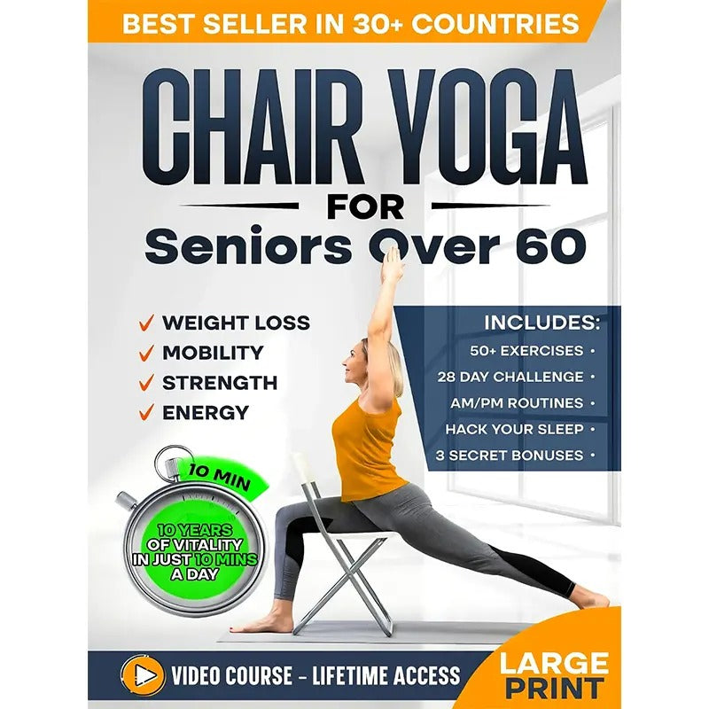 Chair Yoga for Seniors over 60: Complete Guide to Feel 10 Years Younger in Just 10 Minutes a Day - Exercise Book for Toning & Weight Loss (Defy Aging at Home)