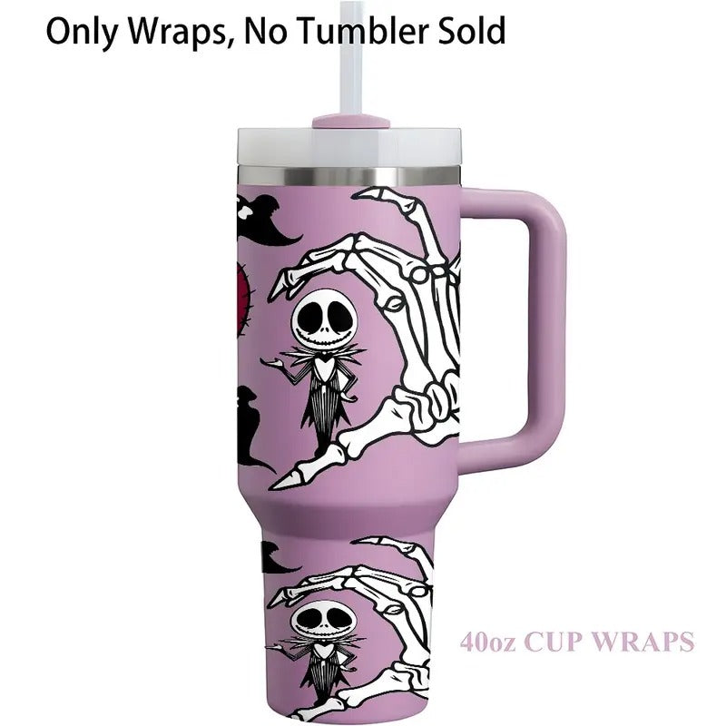 1pc Inspiration Design The Nightmare Before Christmas 40oz UV DTF Transfer Stickers for 16oz Glass Cups & Mugs - High-Quality, Waterproof, Self-Adhesive Decals, Transfer Stickers|Vibrant Decals|Durable Decals, Transfer Stickers