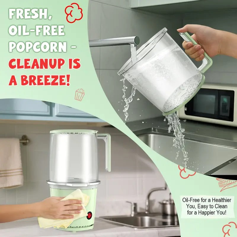 Hattyroom Air Popper Machine 1200W - Healthy Oil-Free Popcorn In 2 Mins, 95% Pop Rate With 1.06gal Bowl For Home Theater