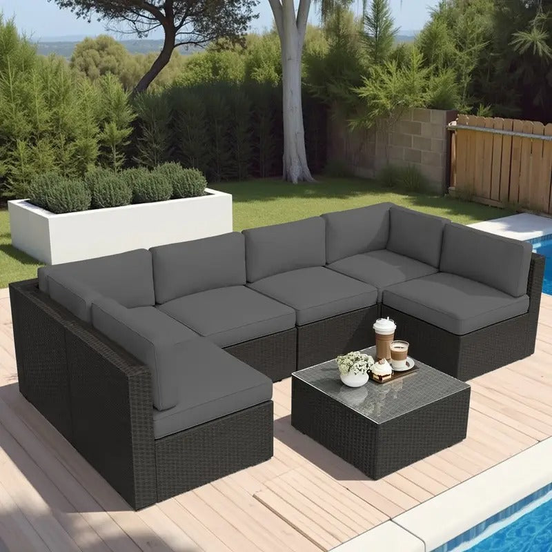 14pcs Outdoor Seat Cushions, Furniture Replacement Cushions with 6 Seat Cushion Covers And 8 Back Covers, for Sofa And Chair