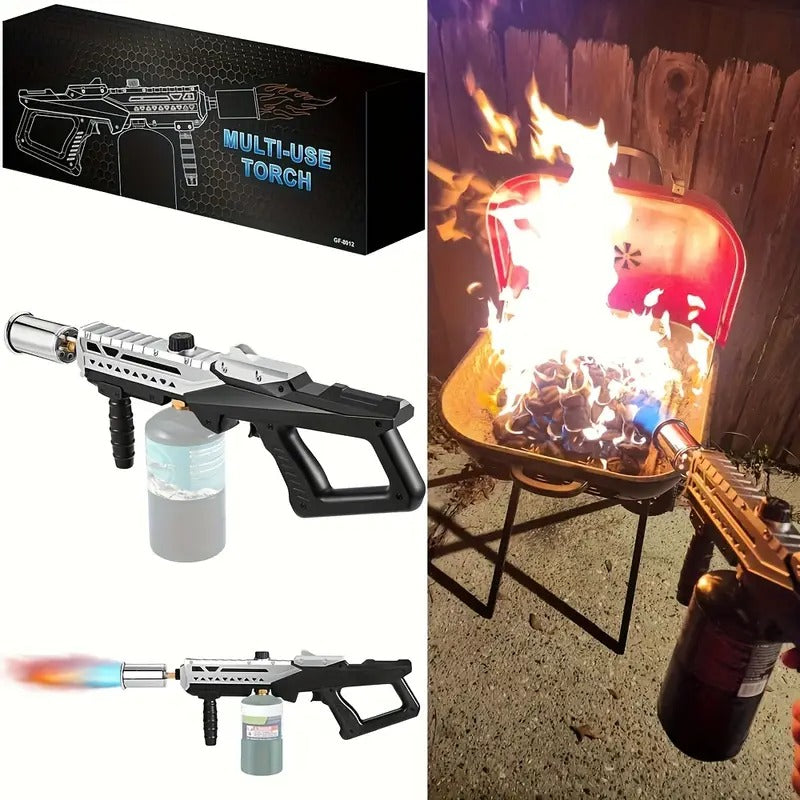 Propane Flamethrower Torch Gun with Adjustable Flame - 800, 000 BTU, No Battery Needed, for BBQ, Welding, Camping, Kitchen - Professional Culinary & DIY Tool (Tank Not Included) - Ideal