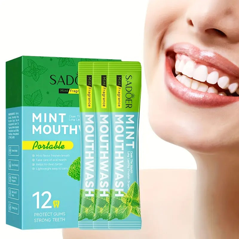 [40pcs Peppermint Mouthwash] 40pcs Portable Peppermint Mouthwash | Whitening Teeth, Cleaning Mouth, Travel Size