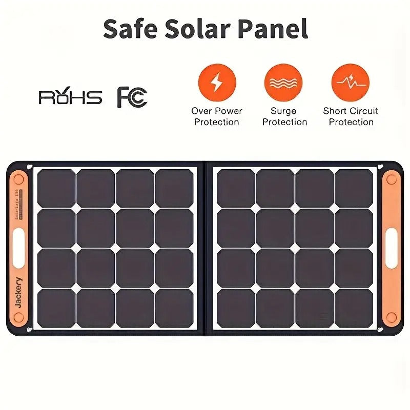 Jackery SolarSaga 100W Bifacial Portable Solar Panel For Explorer 240/300/500/1000/1500 Power Stations, Foldable Solar Cell Solar Charger With USB Outputs For Phones, Rooftops, Outdoor Camping And RVs