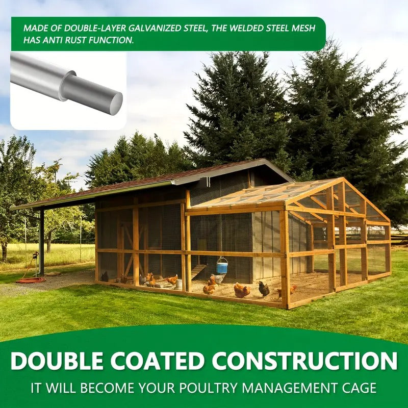 [Galvanized Hardware Cloth] Galvanized 19 Gauge Hardware Cloth | 1/2 Inch Chicken Wire Fence, Welded Cage Wire Mesh Roll Supports Poultry Netting Cage Fence