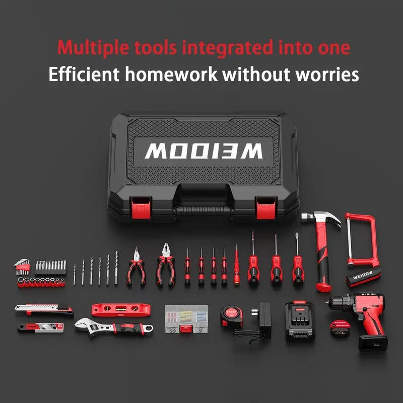 Electric Tool Multi-functional Drill Combination Kit, Suitable For Home And Garden Maintenance, DIY Projects, Efficient And Labor-saving Design + Portable Storage, Female-friendly Tool Kit,
