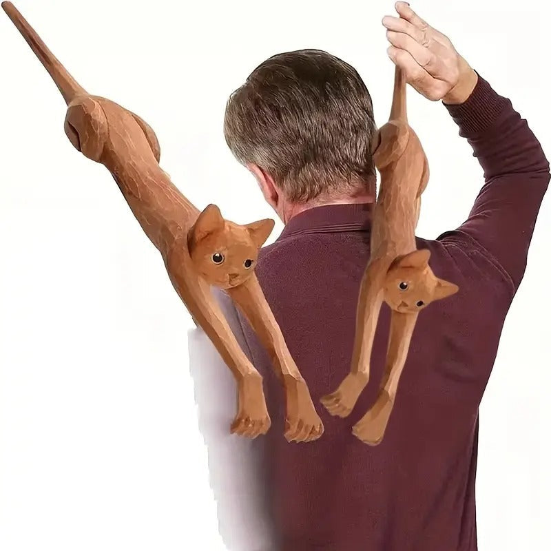 Wooden Cat Shaped Back Scraper, Manual Massage Tool, th & Home Care, Manual Back Scratcher, Ideal Gift for Birthday, Relaxation