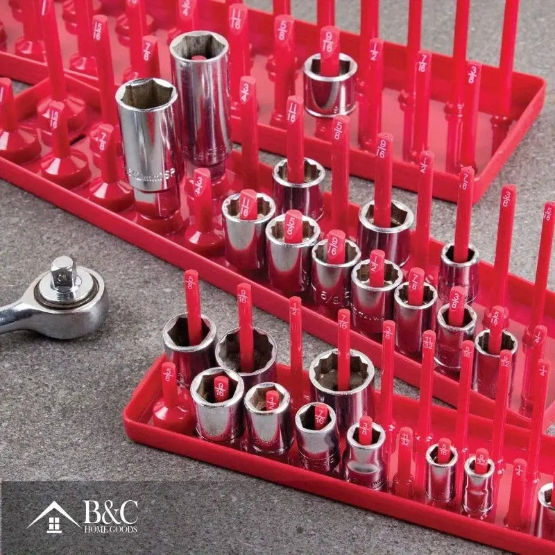 Toolbox Organizer with a Tray Holder for 6 SAE Metric Pieces