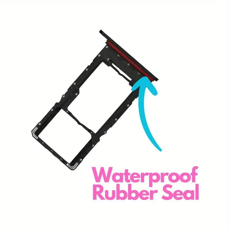 PHONSUN Waterproof SIM Card Tray & SD Card Holder for Samsung for galaxy A14 (5G) SM-A146U/A146U1/S146VL - Black Silicone with Waterproof Rubber Seal, Durable Protection, Easy Access Design, Phone Accessory, Sleek Accessory, Flexible Accessory