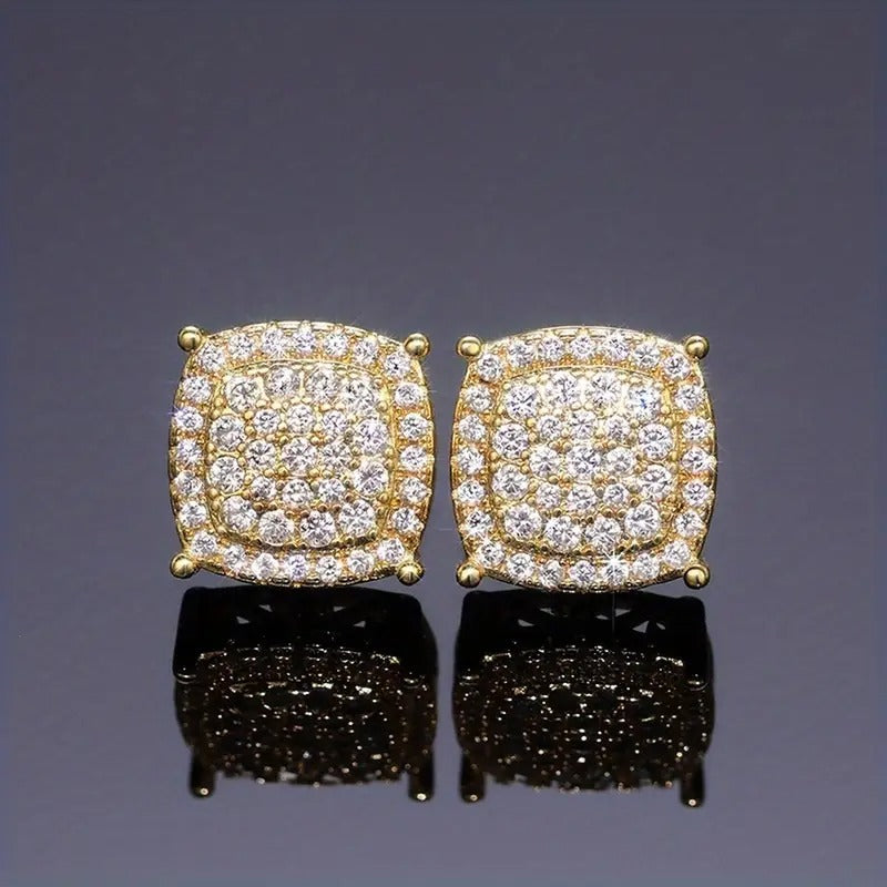 4 Pairs/Set Luxury Fashion Heart-Shaped Square Earrings Valentine'S Day Anniversary Gift Birthday Party Jewelry Mother'S Day Gift, Lightweight Everyday Jewelry,