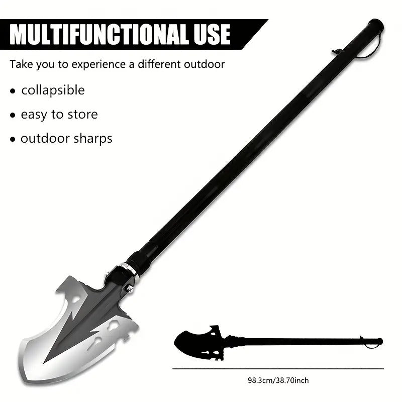 [Multi-Functional Shovel] 4-in-1 Multi-Functional Crescent Shovel | Durable Manganese Steel & Aluminum Alloy, Rust, Wear & Corrosion Resistant - Perfect for Gardening, Camping & Outdoor Use
