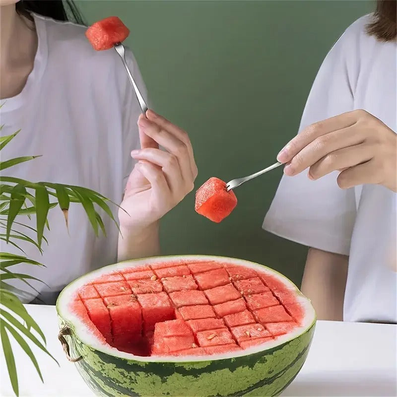 304 Stainless Steel Watermelon Slicer - Modern, Durable, Effortless Manual Tool for Perfect Cubes | Ideal for Picnics, Parties