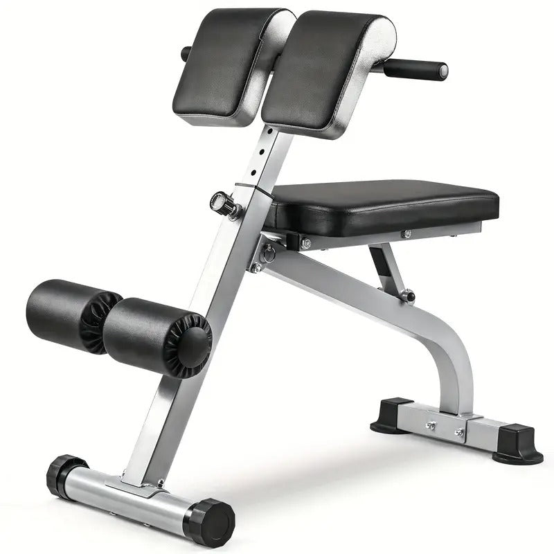 [Heavy-Duty Roman Chair] Heavy-Duty Foldable Hyperextension Roman Chair with Adjustable Workout Bench | Multi-Function Back Extension & Sit-Up Board for Abdominal Training, Glute Building - Compact Home Gym Equipment