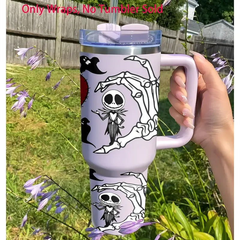 1pc Inspiration Design The Nightmare Before Christmas 40oz UV DTF Transfer Stickers for 16oz Glass Cups & Mugs - High-Quality, Waterproof, Self-Adhesive Decals, Transfer Stickers|Vibrant Decals|Durable Decals, Transfer Stickers