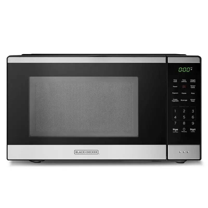 BLACK+DECKER Countertop Microwave Oven 0.9 Cu Ft, 6 Auto Menus, Child Lock, Memory Function, 10 Power Levels, Easy One-Touch Start, Digital Panel, 900W