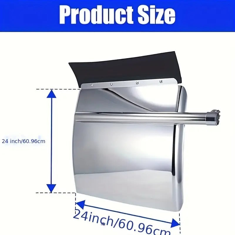 24"x24" Quarter Fenders For Semi Truck, Stainless Steel/Polypropylene, Tube Bracket And Single Bolt Mounting Brackets Hardware Included, Right Left 2 Set In Pair