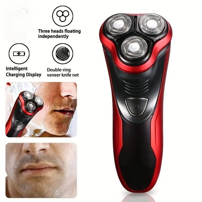Men'S Rotary Electric Razor With Pop - Up Trimmer: Wet & Dry Shaving For A Close, Comfortable Grooming Experience (Male Charm Red)