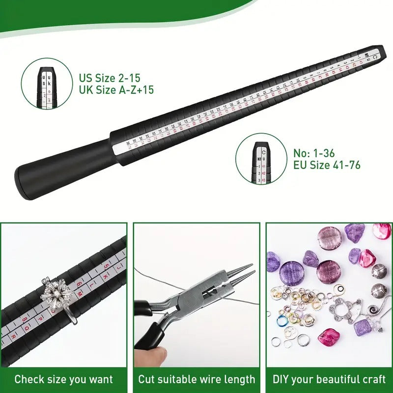 [3 Rolls Craft Wire] 3 Rolls 18/20/22 Gauge Aluminum Craft Wire | Wire For Jewelry Making With Pliers & Ring Sizer | Silver, 1mm, 0.8mm, 0.6mm, 25m