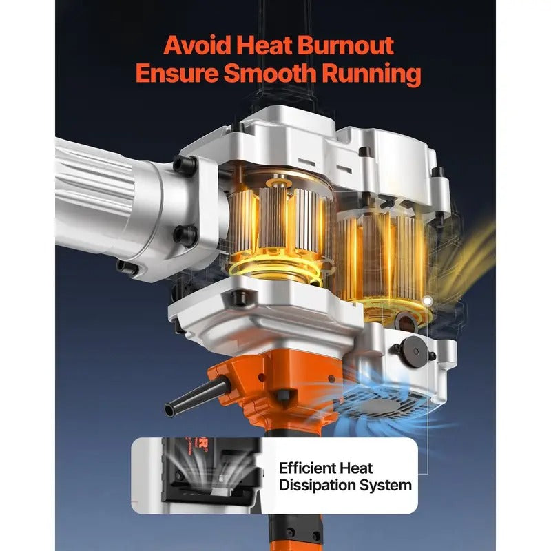 VEVOR Demolition Jack Hammer, 2100W Heavy Duty Electric Jackhammer, 1650 BPM Industrial-Grade Concrete Breaker, Comes with 1 Point Chisel, 1 Flat Chisel, Storage Case, Gloves and Goggles